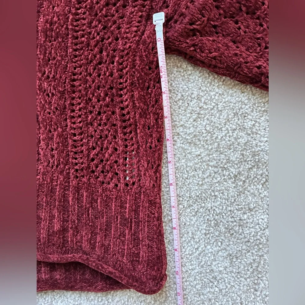Altar’d State Burgundy Cable Knit Sweater | Size Small - Picture 10 of 13